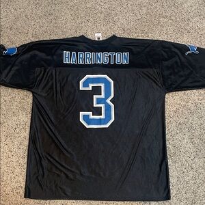 NFL players Jersey Black and Blue Men's Joey Harrington Detroit Lions